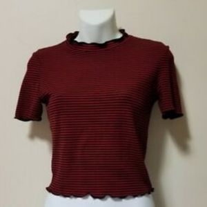 Zara Trafaluc red and black crop top
